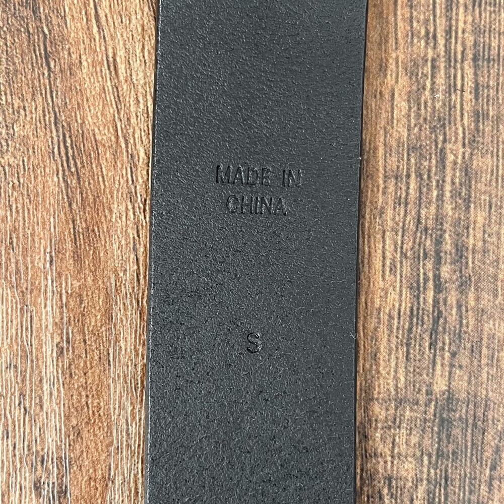 VTG Ralph Lauren Polo Leather Belt Y2K Hinge Buckle Edgy Womens Size Small Black - Picture 8 of 16
